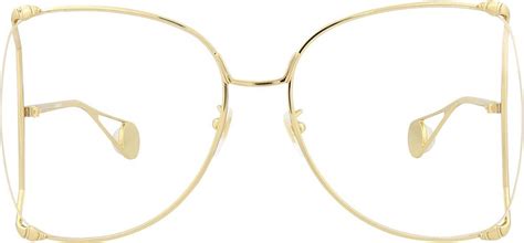 Gucci Oversized Frame Sunglasses 'Gold/Transparent' 